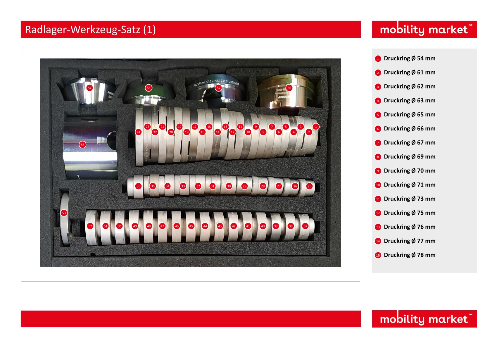 radlager werkzeug satz