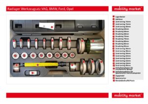 radlager werkzeugsatz vag, bmw, ford, opel