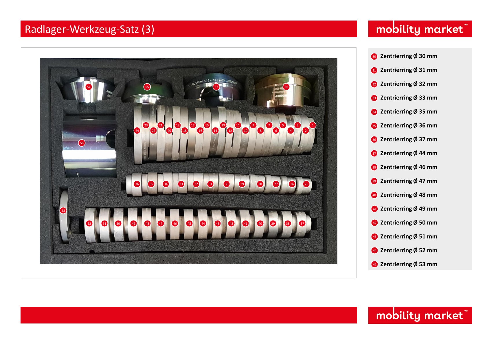 radlager werkzeug satz
