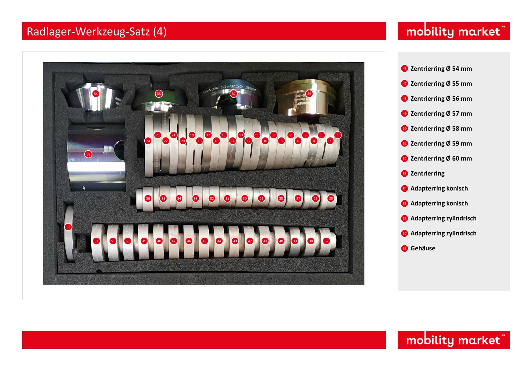 radlager werkzeug satz