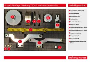 doppel silentlager werkzeug vw, mit mechanischem antrieb