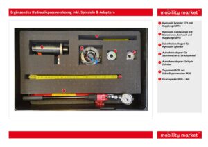 ergänzendes hydraulikpresswerkzeug inkl. spindeln & adaptern