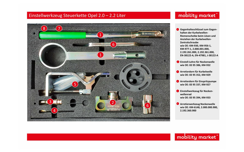 Zusatzbild 1 Einstellwerkzeug Steuerkette für Opel 2.0 – 2.2 Liter